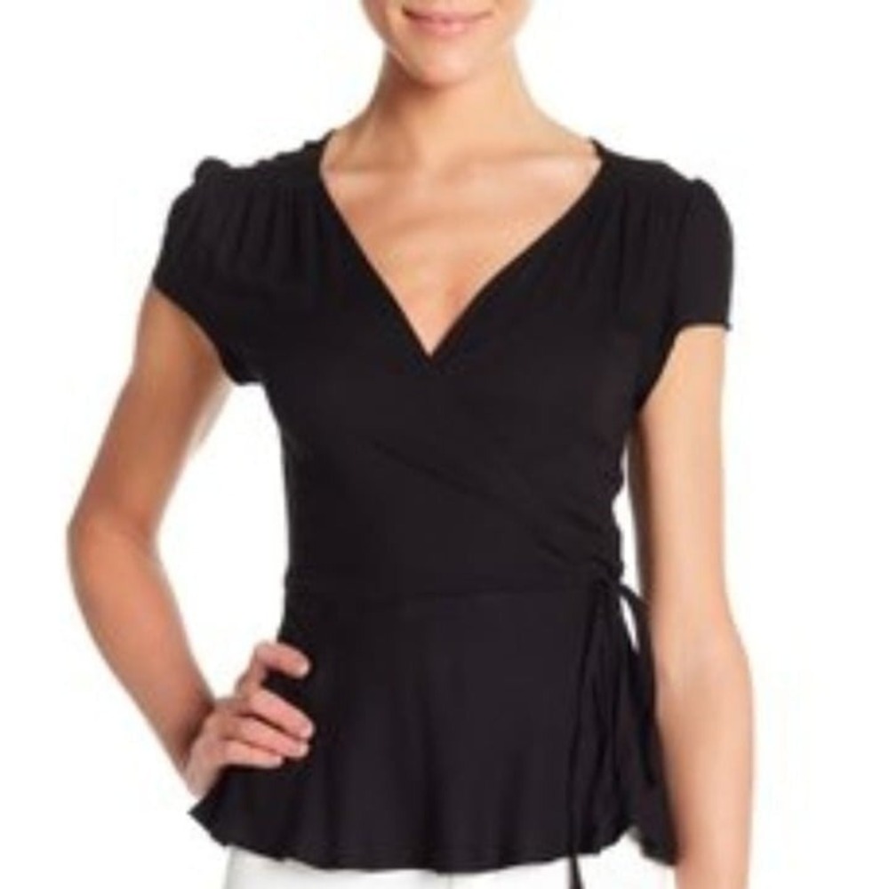 BCBGMAXAZRIA Short Sleeve BCBG Top Blouse Shirt XS